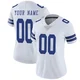 Custom Dallas Cowboys ＃00 Limited Women's White Vapor Untouchable Jersey