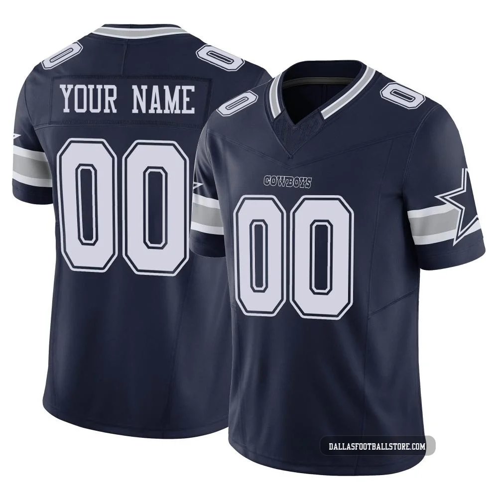 Custom Dallas Cowboys ＃00 Limited Youth Navy Vapor F.U.S.E. Jersey