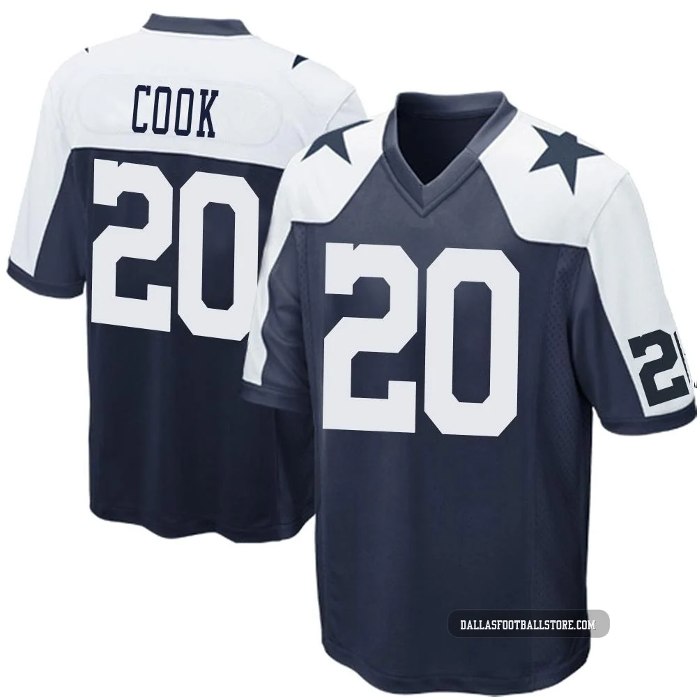 Dalvin Cook Dallas Cowboys ＃20 Game Men's Navy Blue Throwback Jersey