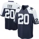 Dalvin Cook Dallas Cowboys ＃20 Game Men's Navy Blue Throwback Jersey