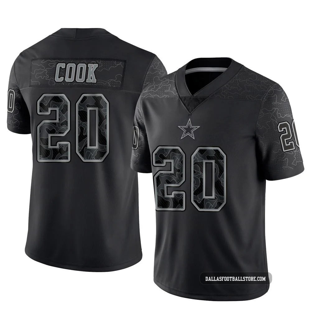 Dalvin Cook Dallas Cowboys ＃20 Limited Men's Black Reflective Jersey