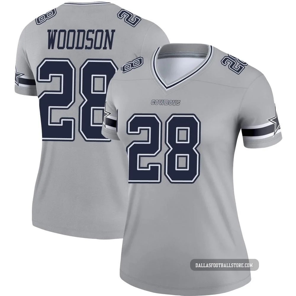 Darren Woodson Dallas Cowboys ＃28 Legend Women's Gray Inverted Jersey