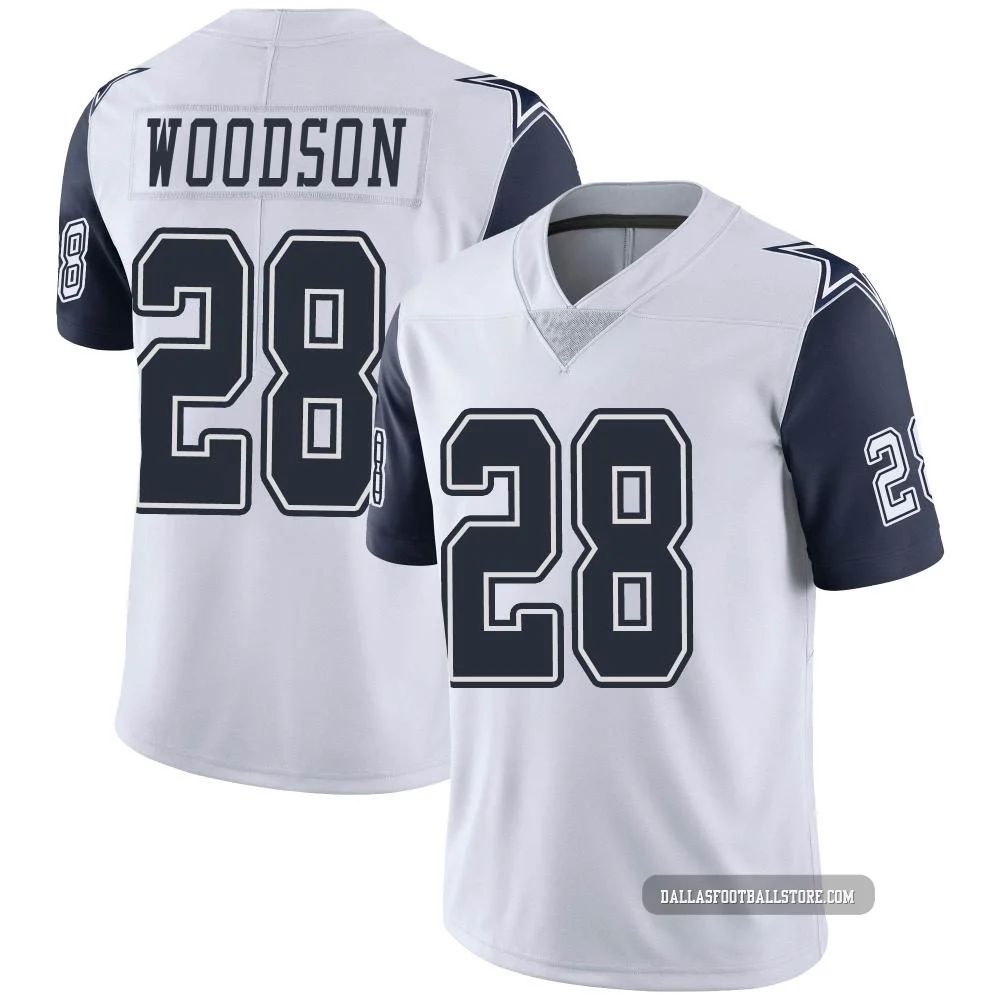 Darren Woodson Dallas Cowboys ＃28 Limited Men's White Color Rush Vapor Untouchable Jersey