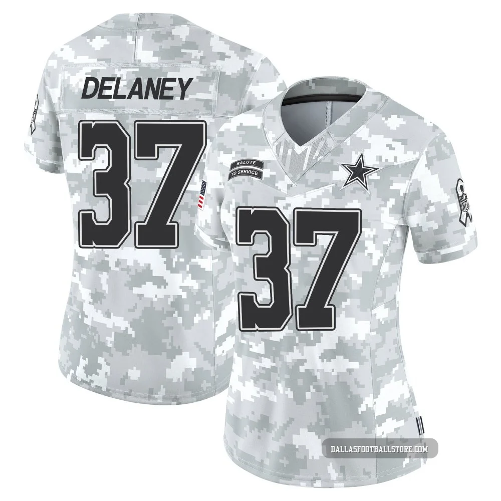 Dee Delaney Dallas Cowboys ＃37 Limited Women's Arctic Camo 2024 Salute to Service Jersey