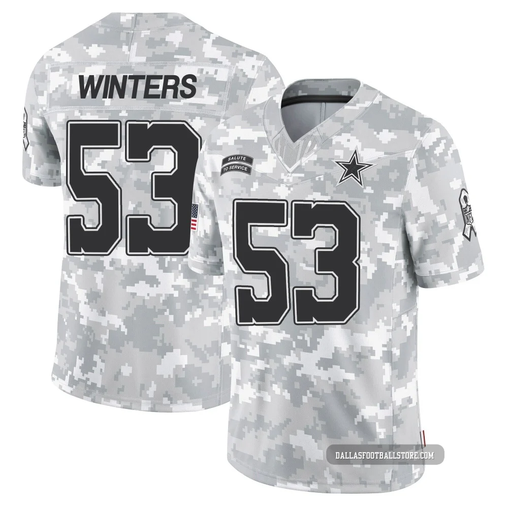 Dee Winters Dallas Cowboys ＃53 Limited Men's Arctic Camo 2024 Salute to Service Jersey