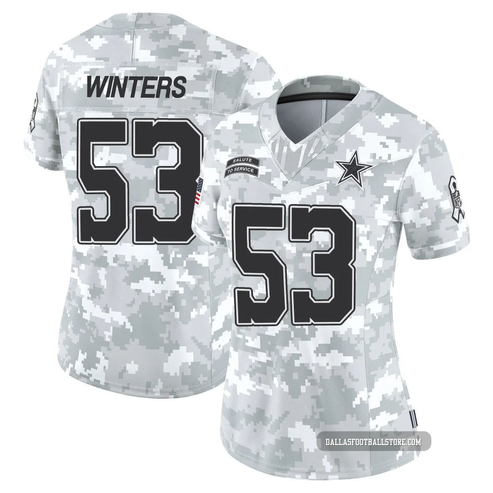 Dee Winters Dallas Cowboys ＃53 Limited Women's Arctic Camo 2024 Salute to Service Jersey