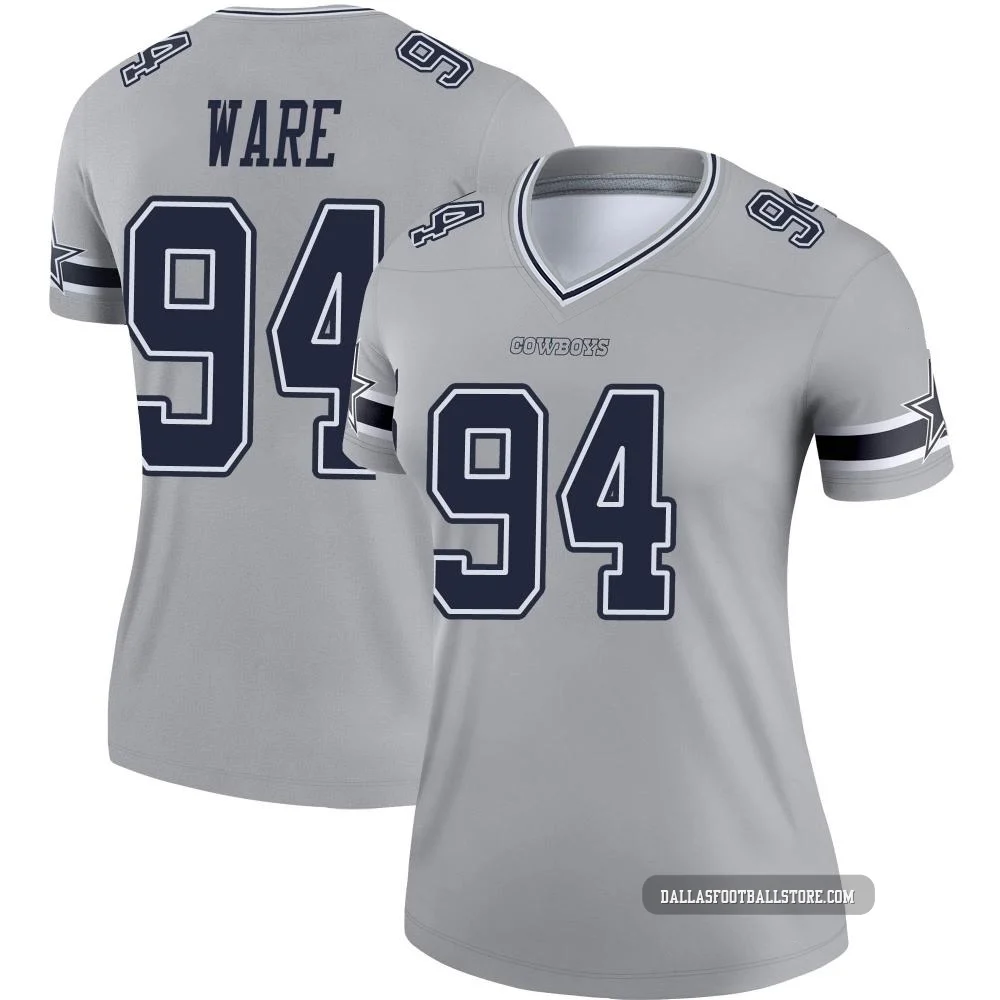 DeMarcus Ware Dallas Cowboys ＃94 Legend Women's Gray Inverted Jersey