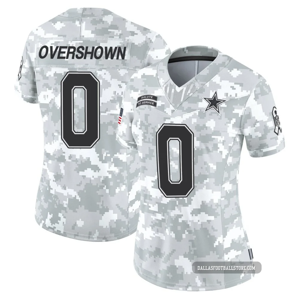 DeMarvion Overshown Dallas Cowboys ＃0 Limited Women's Arctic Camo 2024 Salute to Service Jersey
