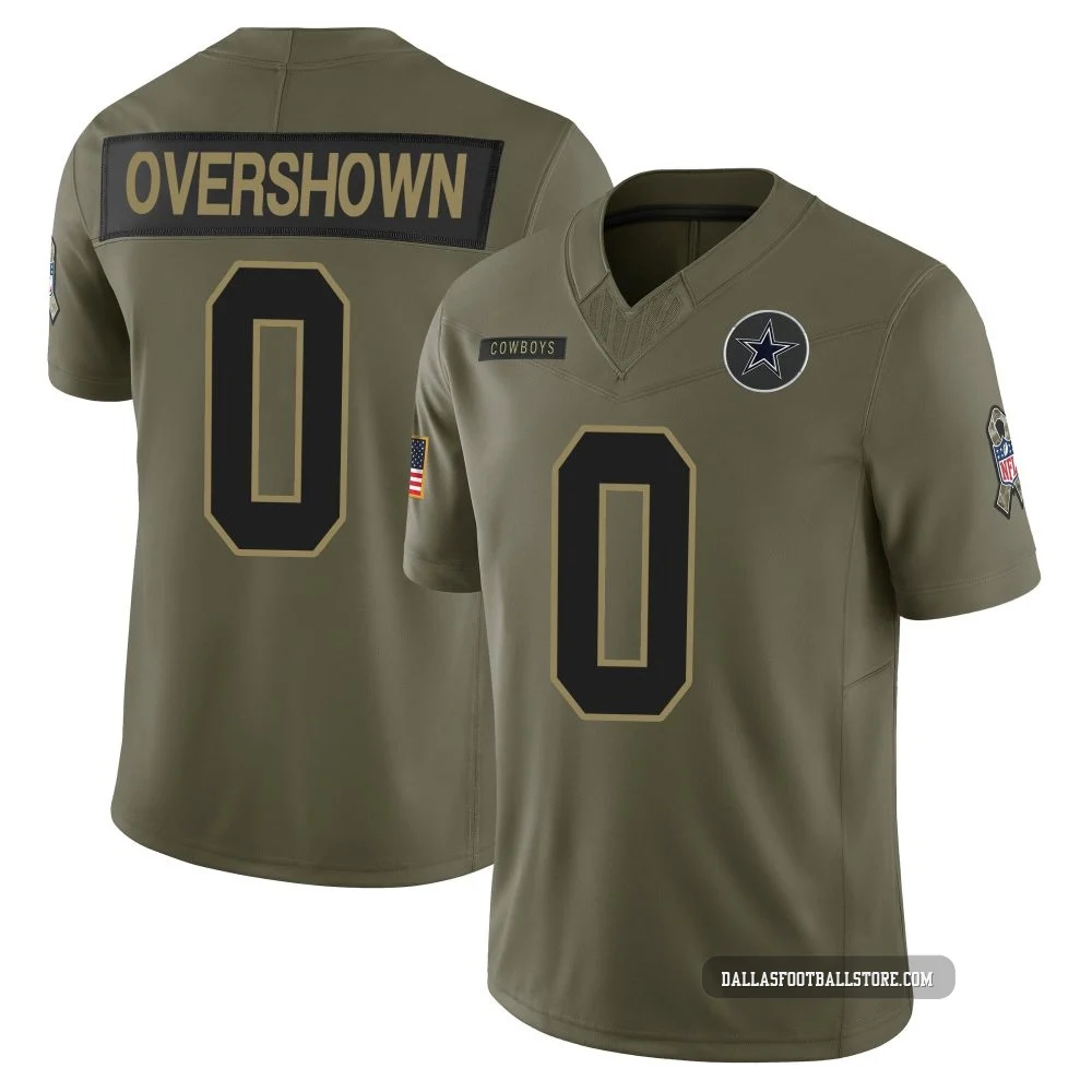 DeMarvion Overshown Dallas Cowboys ＃0 Limited Youth Olive 2025 Salute to Service Jersey