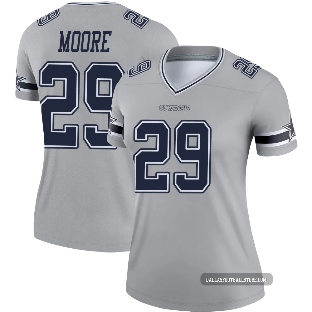 Devin Moore Dallas Cowboys ＃29 Legend Women's Gray Inverted Jersey
