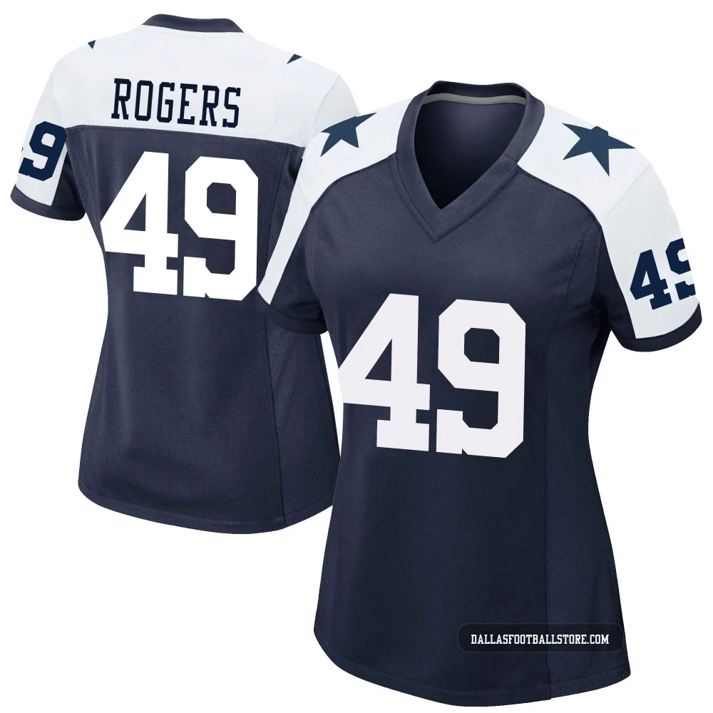 DJ Rogers Dallas Cowboys ＃49 Game Women's Navy Alternate Jersey