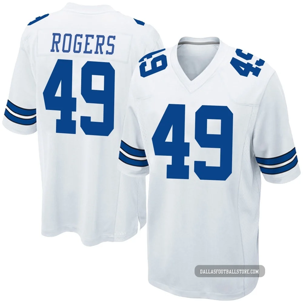 DJ Rogers Dallas Cowboys ＃49 Game Youth White Jersey