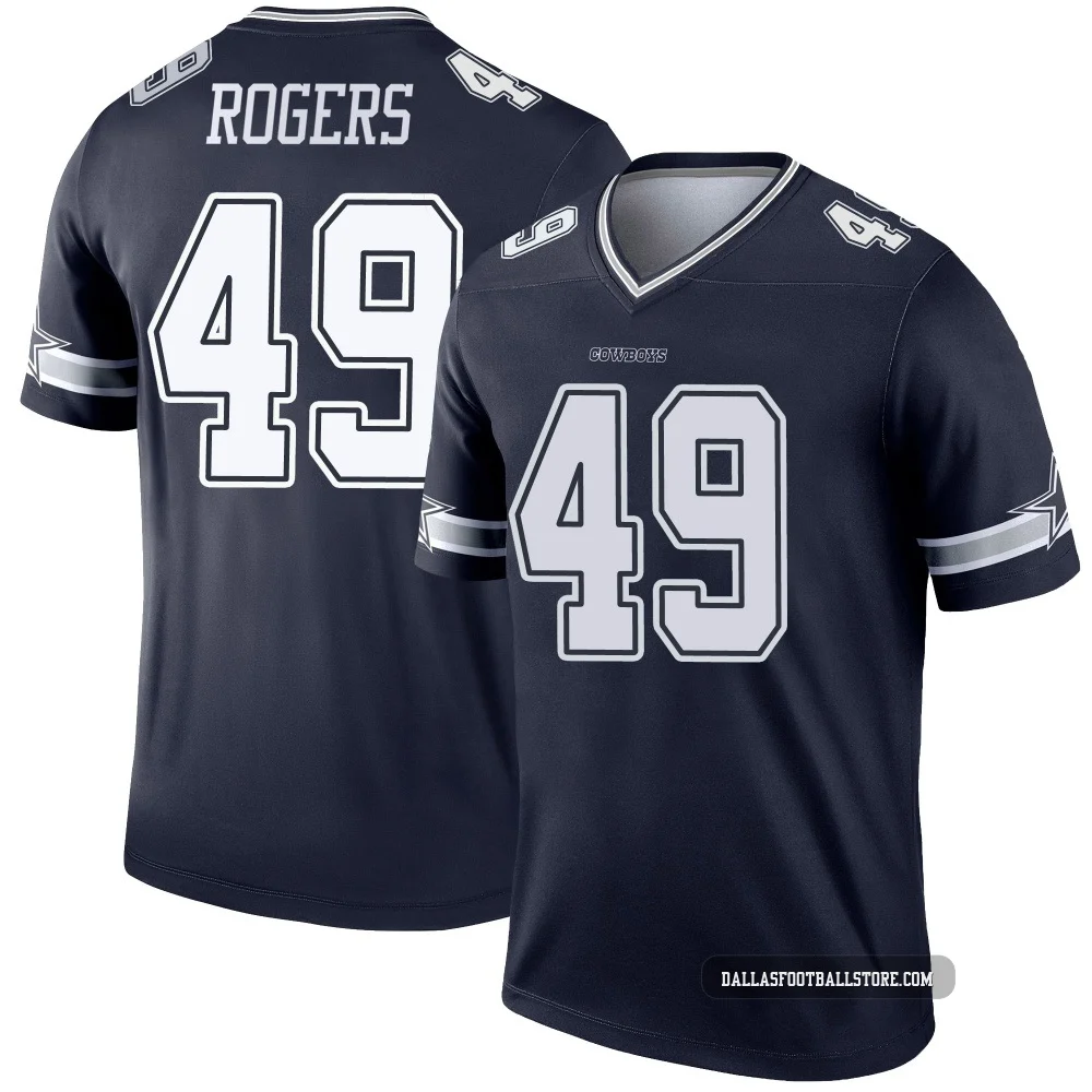 DJ Rogers Dallas Cowboys ＃49 Legend Men's Navy Jersey