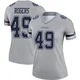 DJ Rogers Dallas Cowboys ＃49 Legend Women's Gray Inverted Jersey
