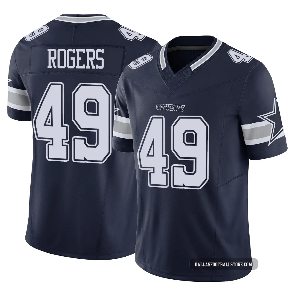 DJ Rogers Dallas Cowboys ＃49 Limited Men's Navy Vapor F.U.S.E. Jersey