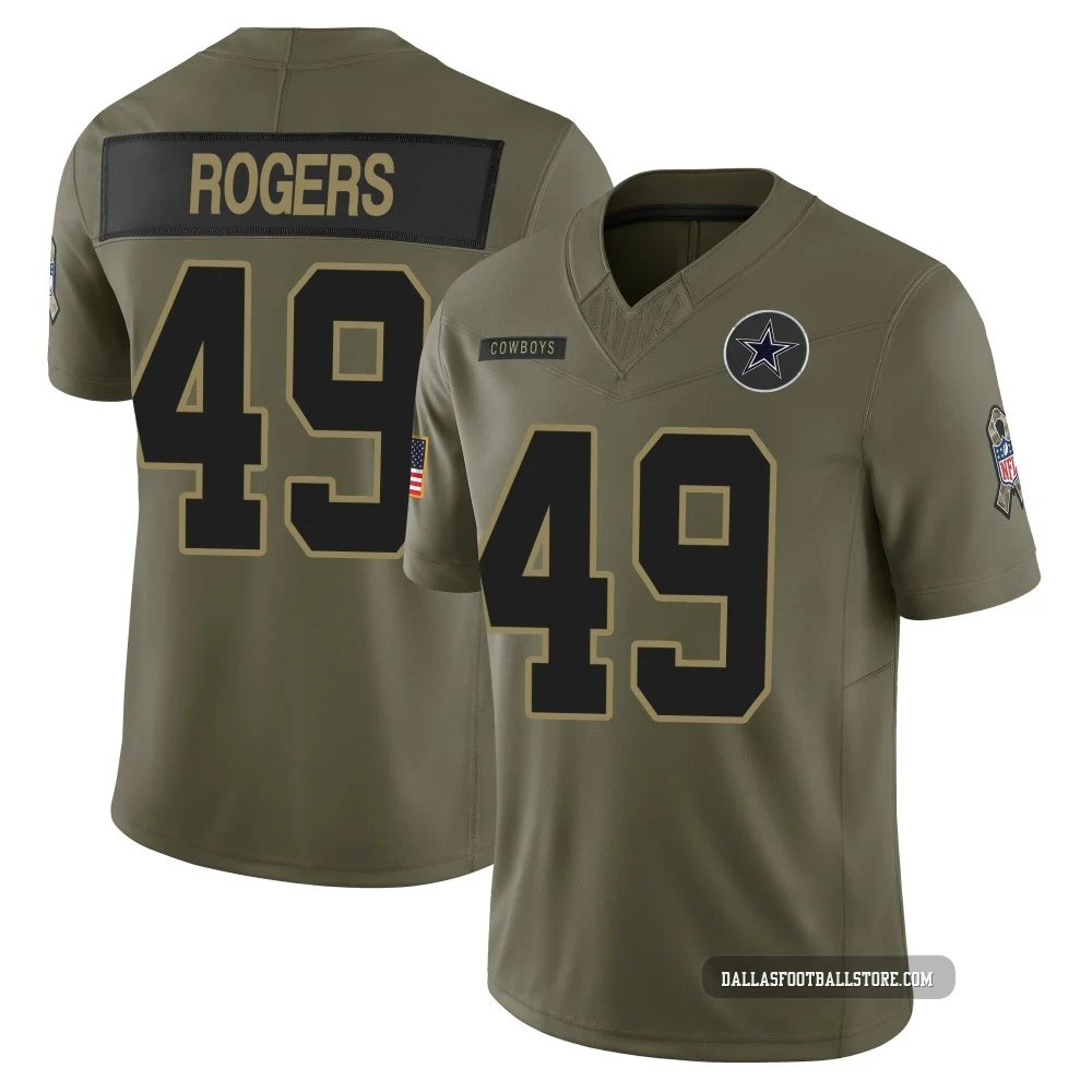 DJ Rogers Dallas Cowboys ＃49 Limited Men's Olive 2025 Salute to Service Jersey