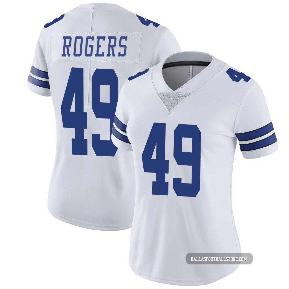 DJ Rogers Dallas Cowboys ＃49 Limited Women's White Vapor Untouchable Jersey