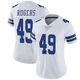 DJ Rogers Dallas Cowboys ＃49 Limited Women's White Vapor Untouchable Jersey