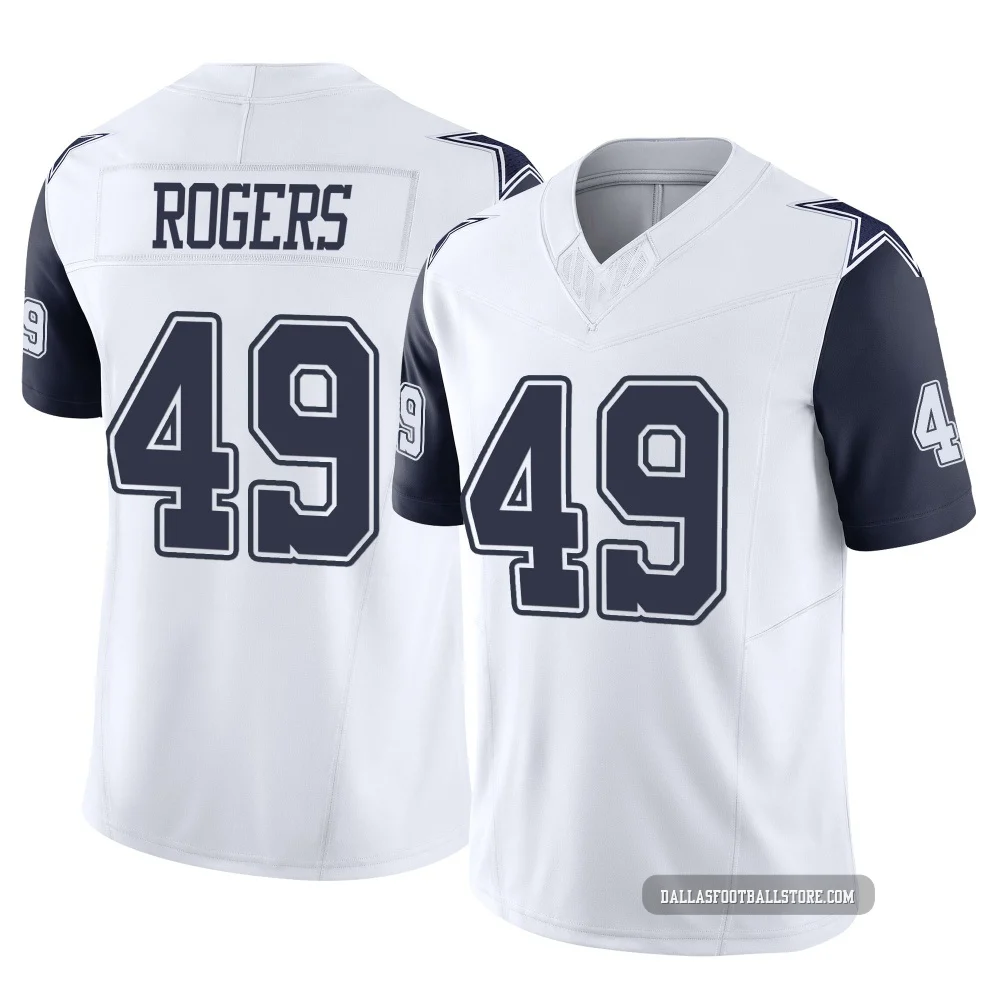 DJ Rogers Dallas Cowboys ＃49 Limited Youth White 2nd Alternate Vapor F.U.S.E. Jersey