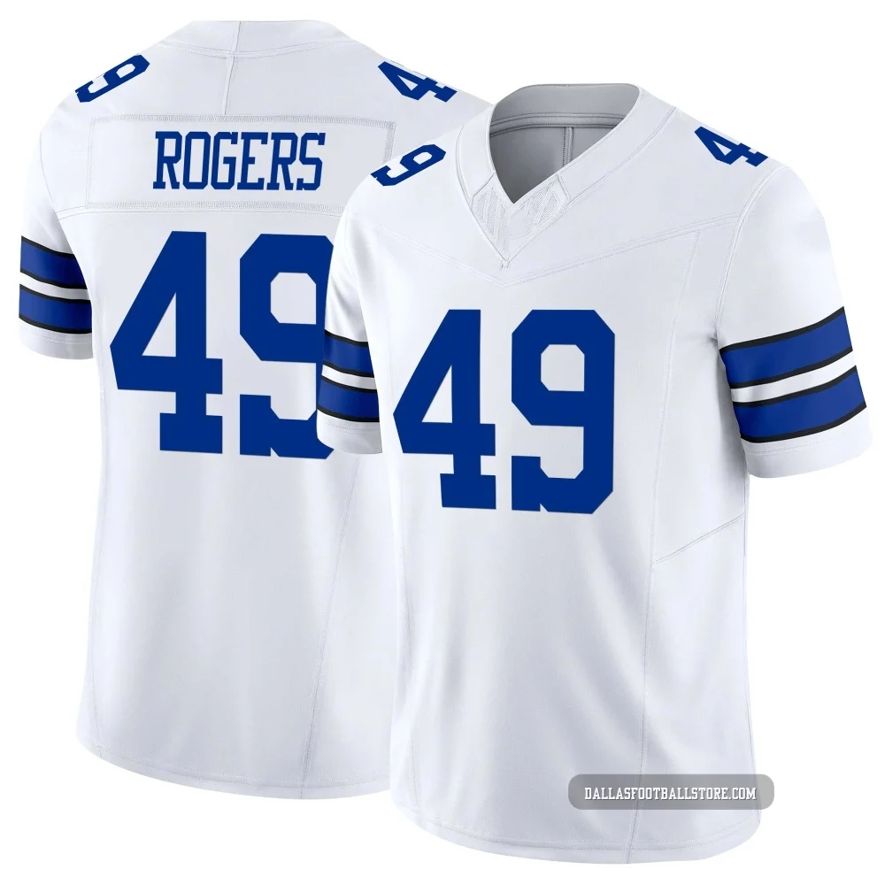 DJ Rogers Dallas Cowboys ＃49 Limited Youth White Vapor F.U.S.E. Jersey