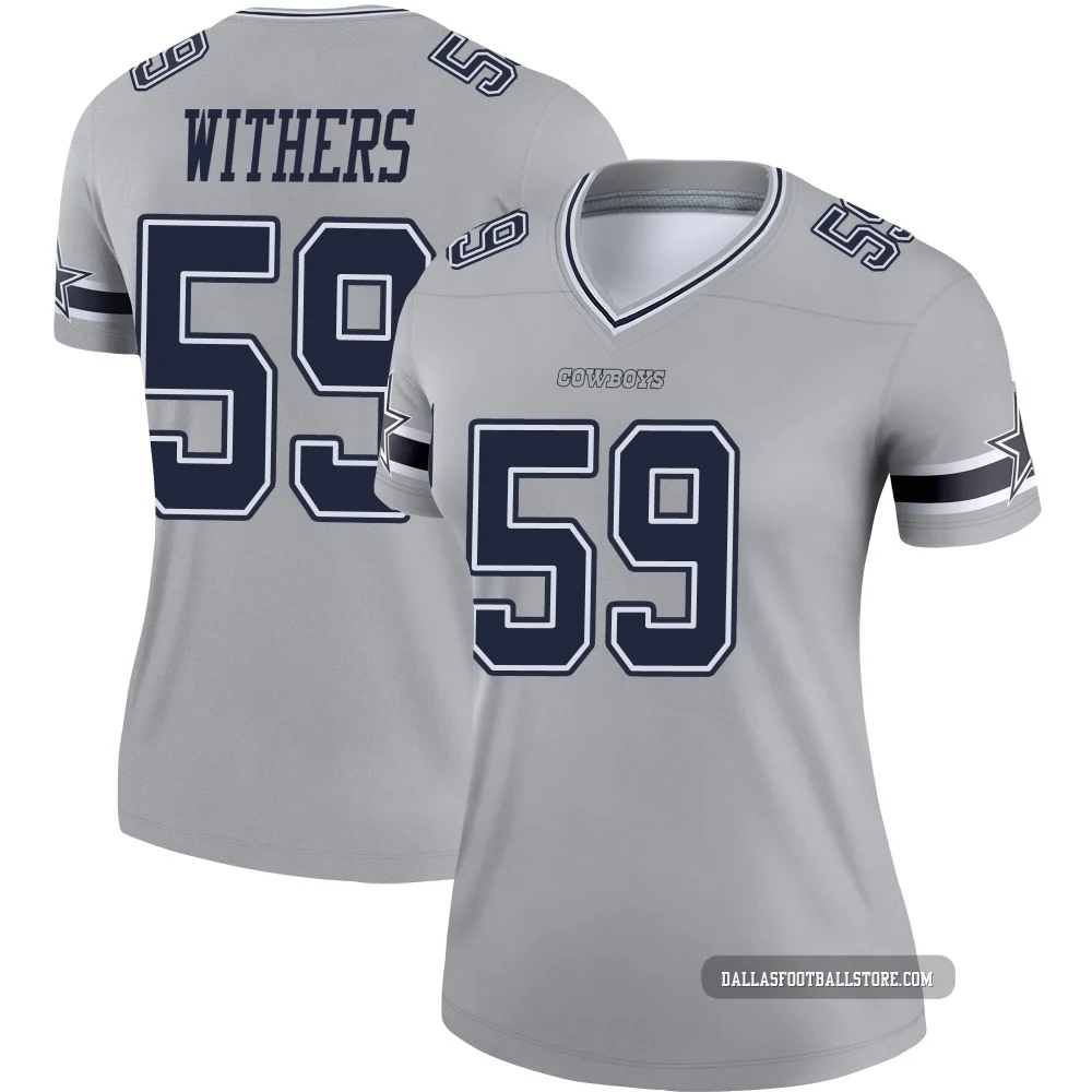 D.J. Withers Dallas Cowboys ＃59 Legend Women's Gray Inverted Jersey