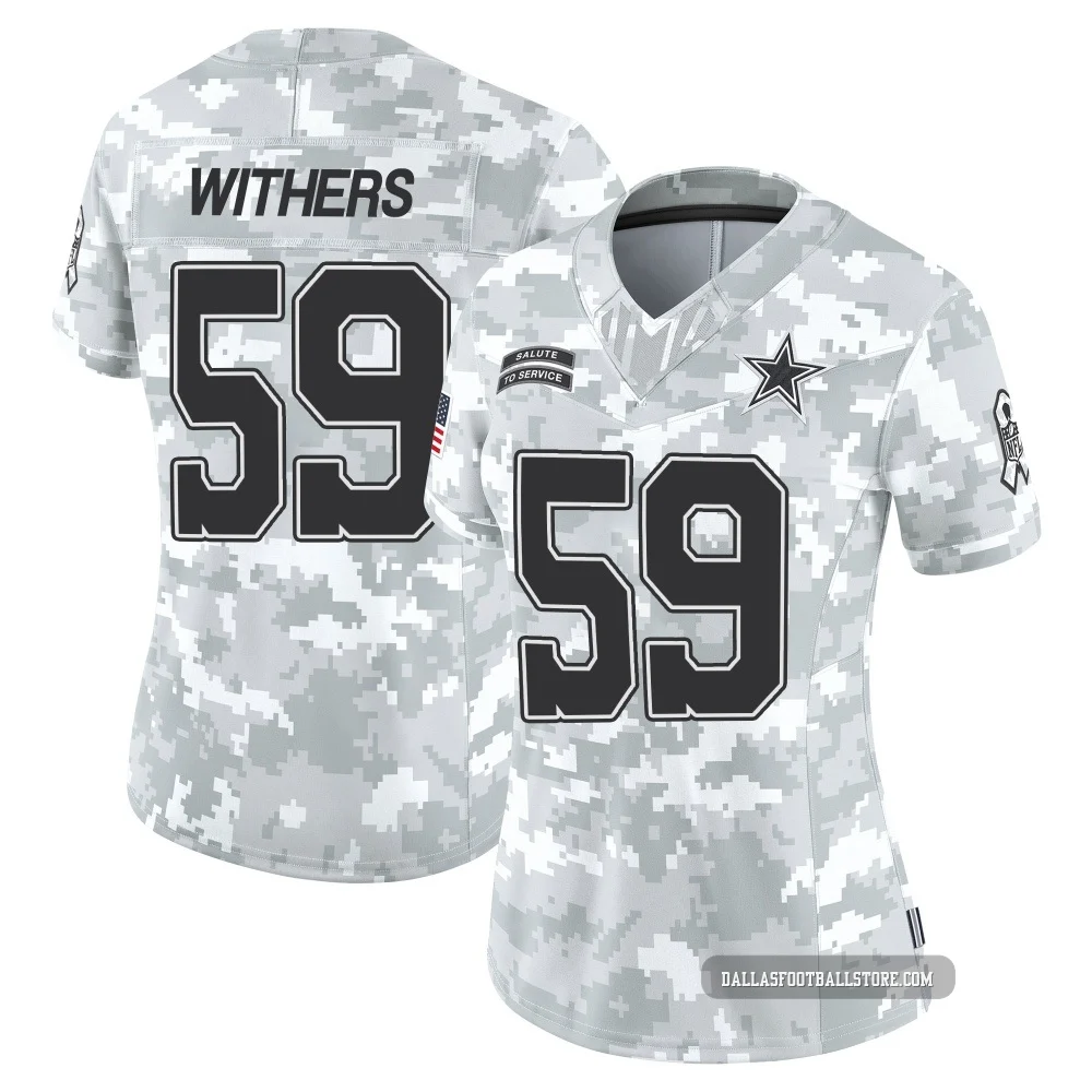 D.J. Withers Dallas Cowboys ＃59 Limited Women's Arctic Camo 2024 Salute to Service Jersey