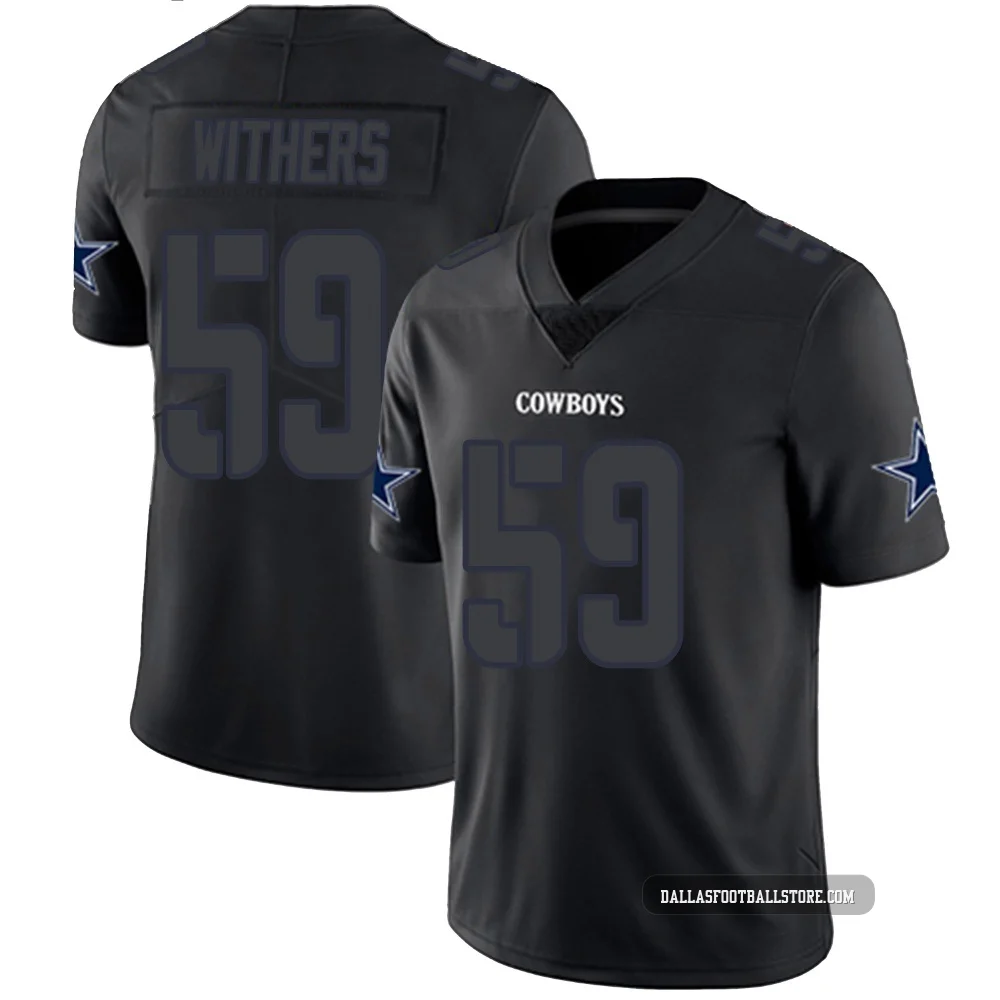 D.J. Withers Dallas Cowboys ＃59 Limited Youth Black Impact Jersey