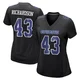 Dominic Richardson Dallas Cowboys ＃43 Game Women's Black Carbon Fashion Jersey