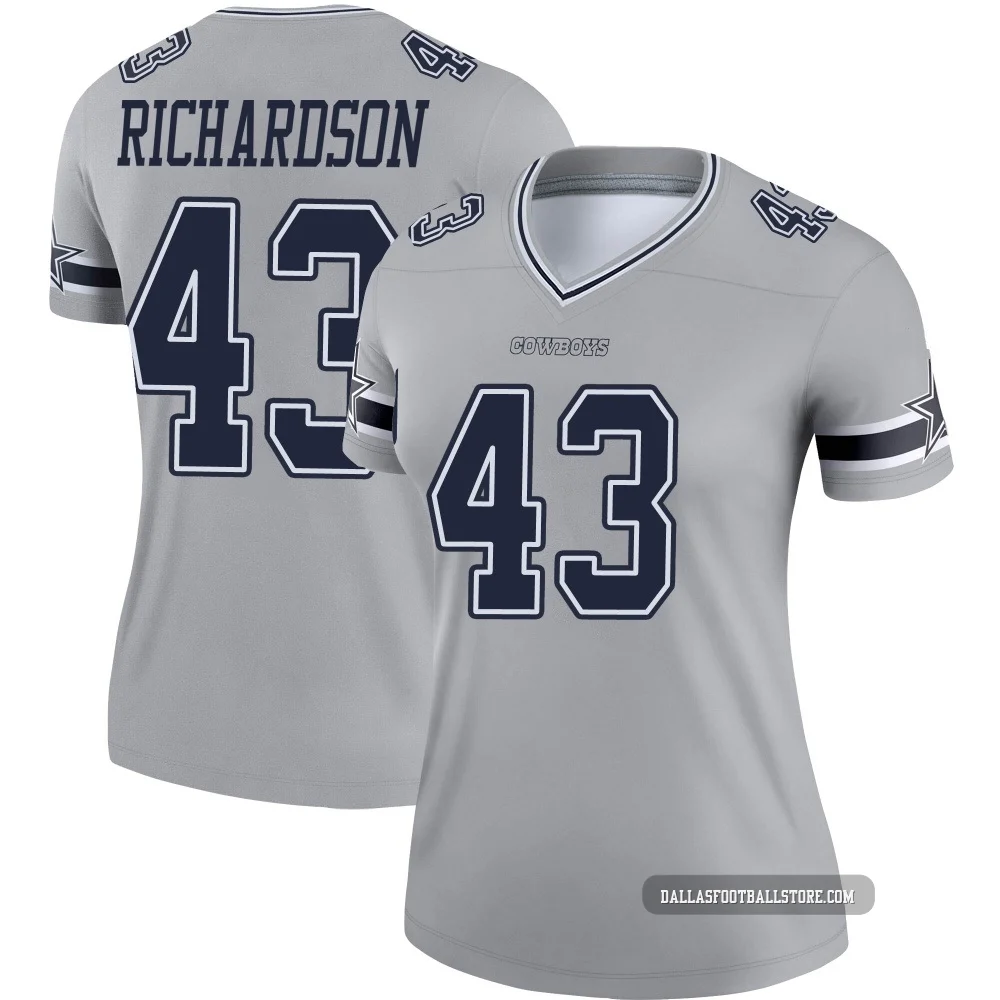 Dominic Richardson Dallas Cowboys ＃43 Legend Women's Gray Inverted Jersey