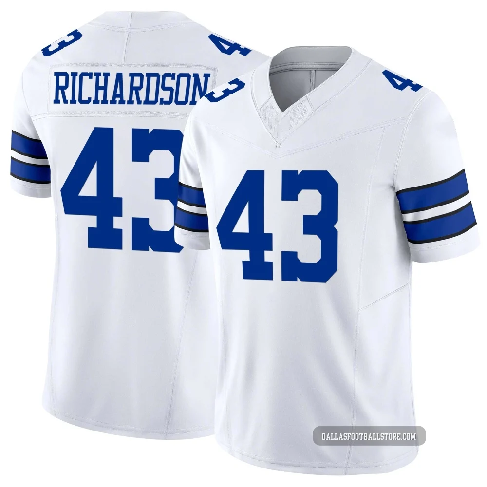 Dominic Richardson Dallas Cowboys ＃43 Limited Men's White Vapor F.U.S.E. Jersey