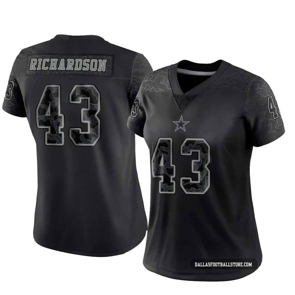 Dominic Richardson Dallas Cowboys ＃43 Limited Women's Black Reflective Jersey