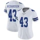 Dominic Richardson Dallas Cowboys ＃43 Limited Women's White Vapor Untouchable Jersey