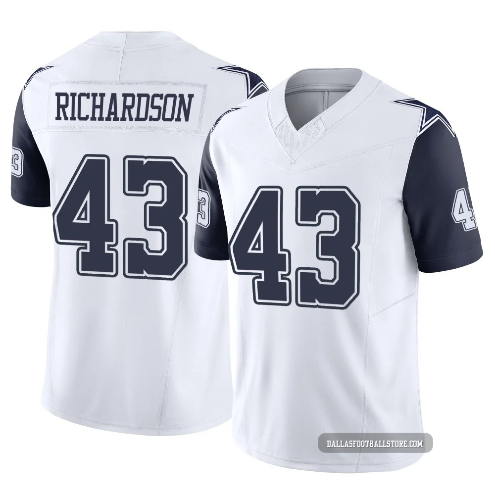 Dominic Richardson Dallas Cowboys ＃43 Limited Youth White 2nd Alternate Vapor F.U.S.E. Jersey