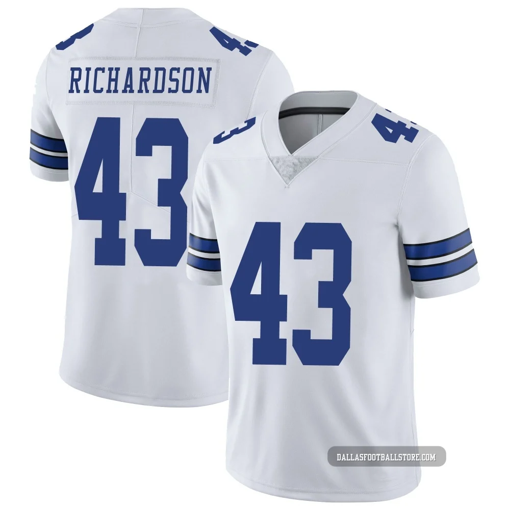 Dominic Richardson Dallas Cowboys ＃43 Limited Youth White Vapor Untouchable Jersey