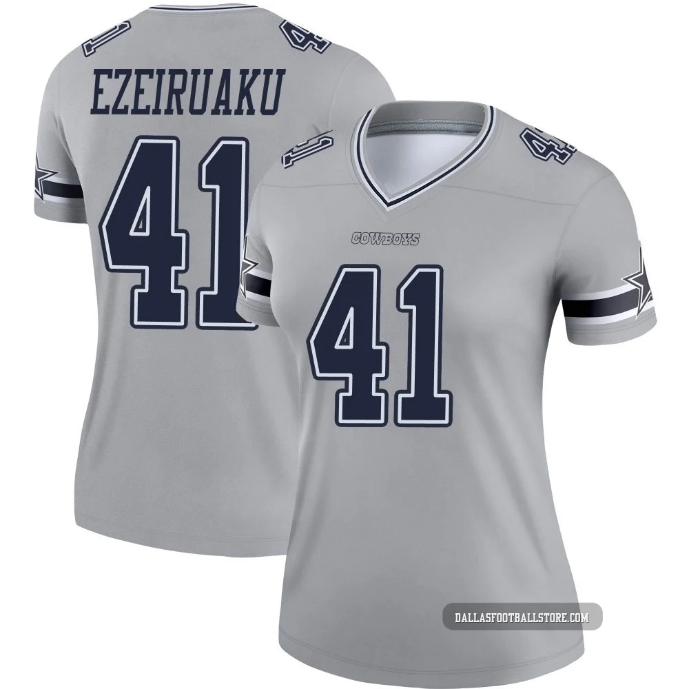 Donovan Ezeiruaku Dallas Cowboys ＃41 Legend Women's Gray Inverted Jersey