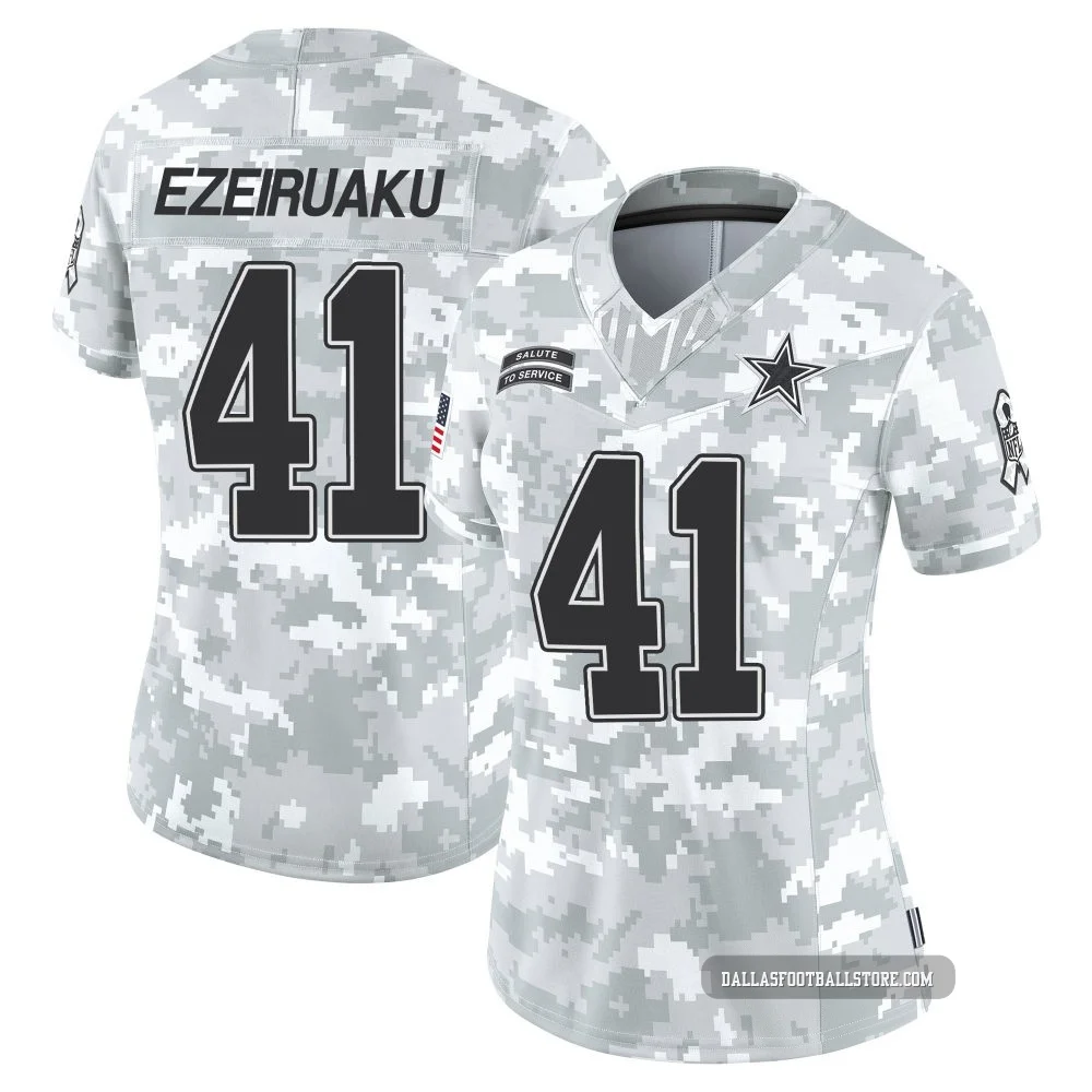 Donovan Ezeiruaku Dallas Cowboys ＃41 Limited Women's Arctic Camo 2024 Salute to Service Jersey