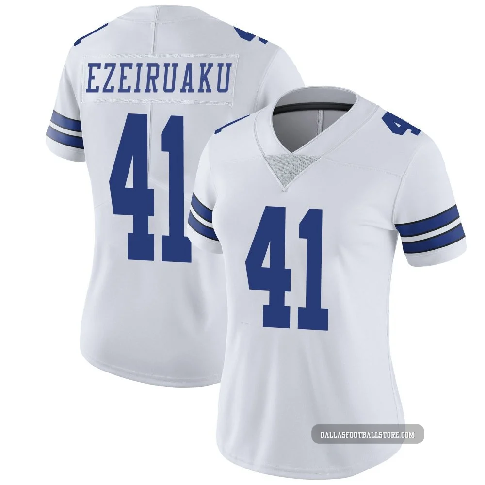 Donovan Ezeiruaku Dallas Cowboys ＃41 Limited Women's White Vapor Untouchable Jersey