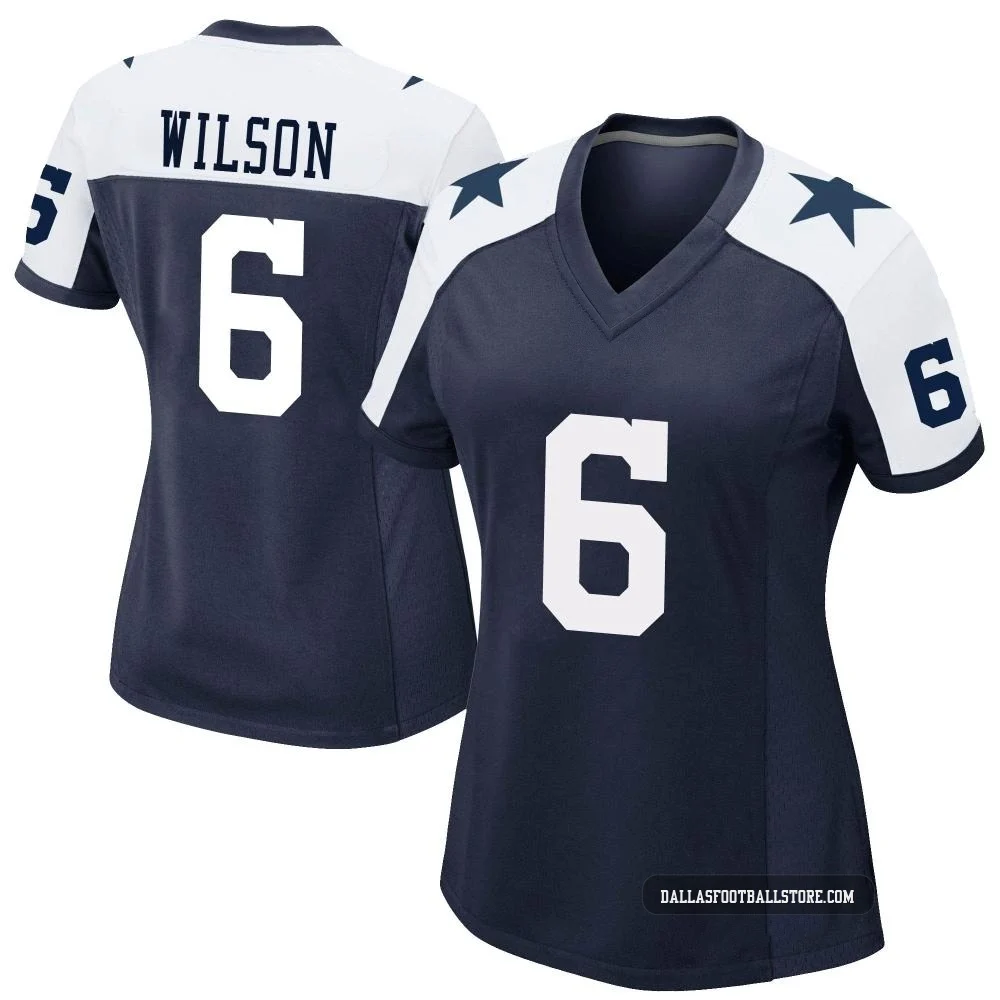Donovan Wilson Dallas Cowboys ＃6 Game Women's Navy Alternate Jersey