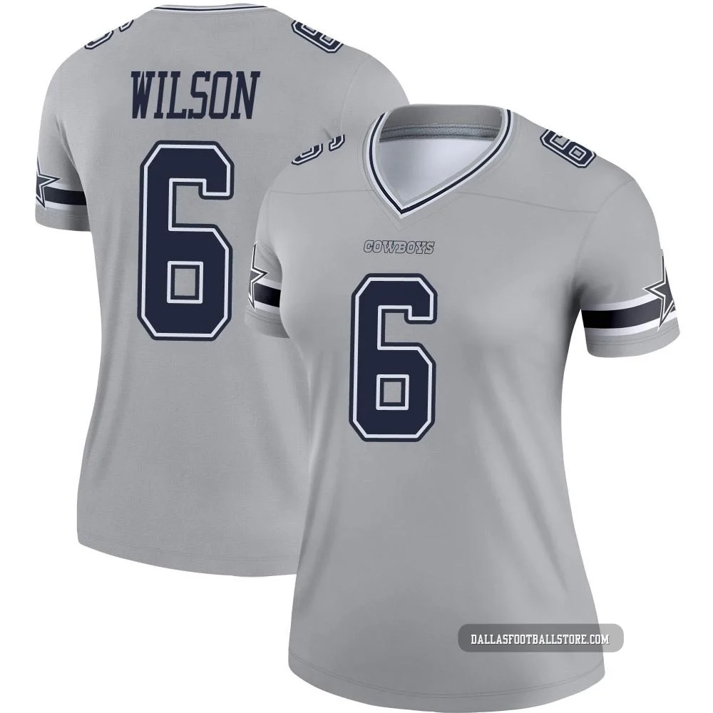 Donovan Wilson Dallas Cowboys ＃6 Legend Women's Gray Inverted Jersey