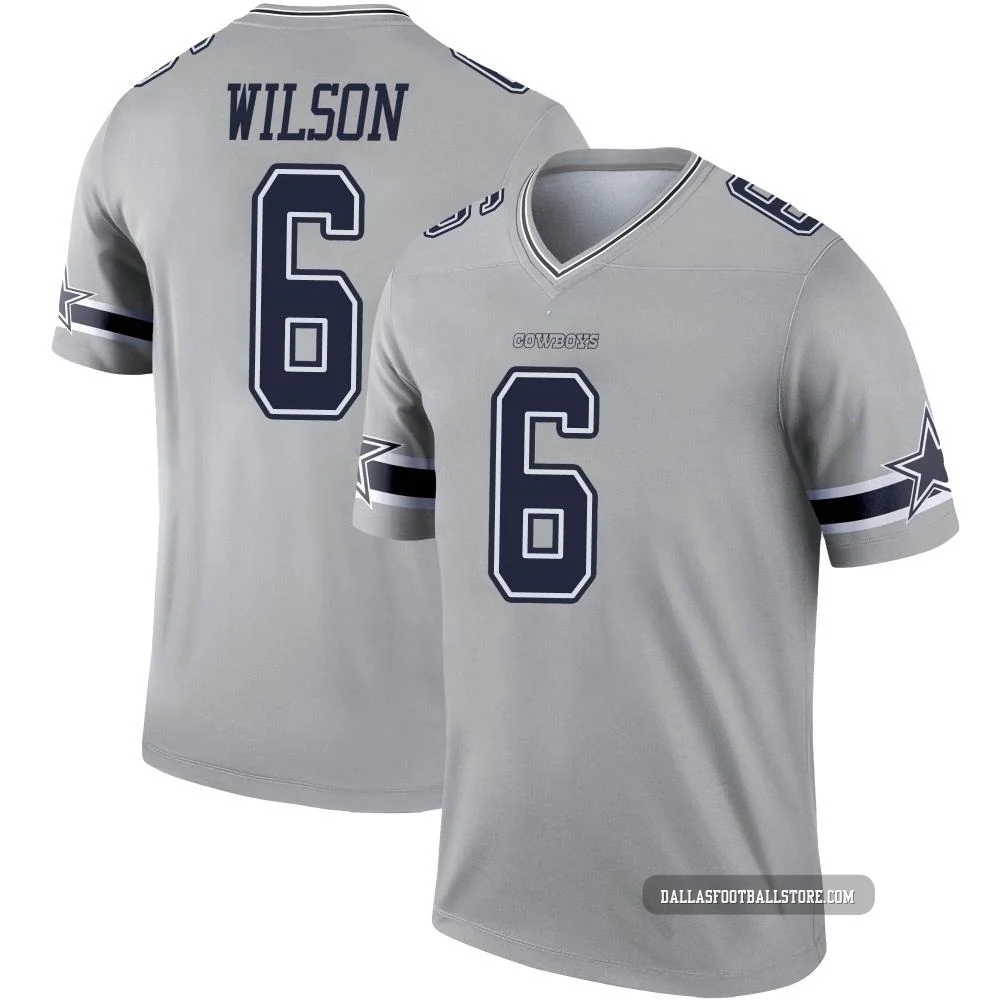 Donovan Wilson Dallas Cowboys ＃6 Legend Youth Gray Inverted Jersey