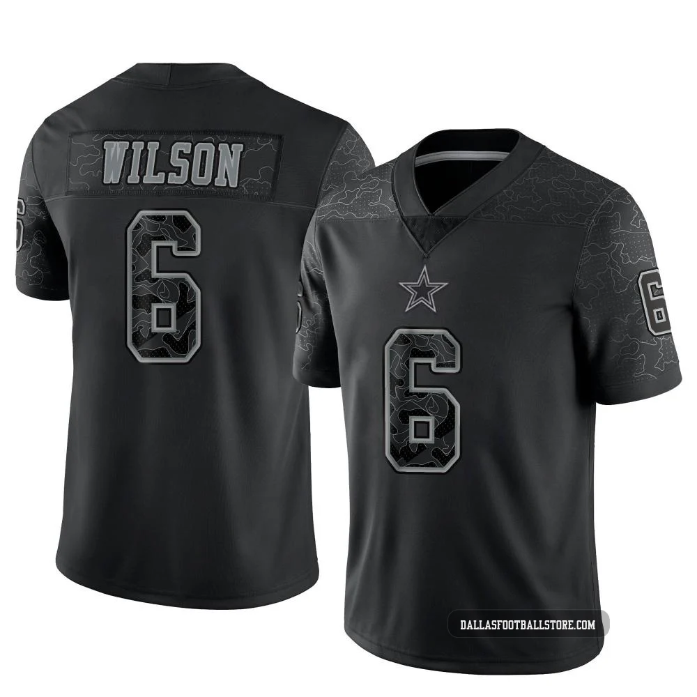 Donovan Wilson Dallas Cowboys ＃6 Limited Men's Black Reflective Jersey