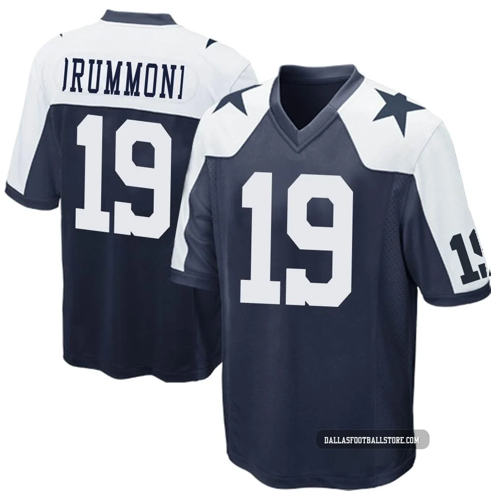 Dontario Drummond Dallas Cowboys ＃19 Game Youth Navy Blue Throwback Jersey