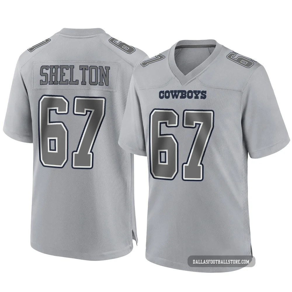 Drew Shelton Dallas Cowboys ＃67 Game Men's Gray Atmosphere Fashion Jersey