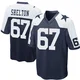 Drew Shelton Dallas Cowboys ＃67 Game Men's Navy Blue Throwback Jersey