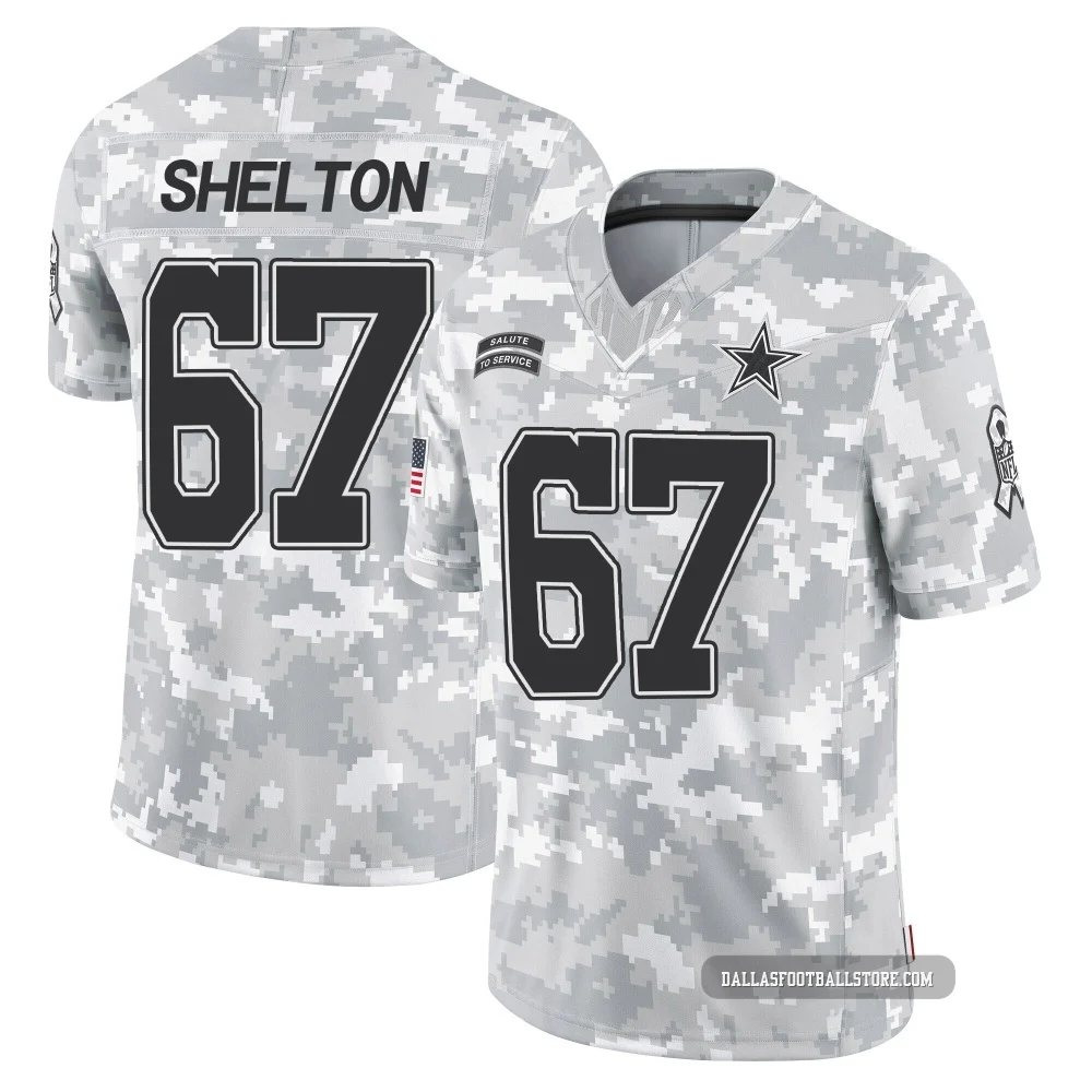 Drew Shelton Dallas Cowboys ＃67 Limited Men's Arctic Camo 2024 Salute to Service Jersey