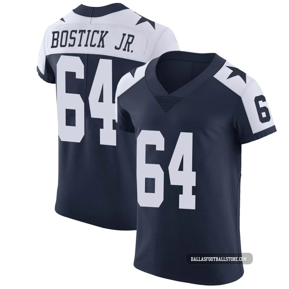 Earl Bostick Jr. Dallas Cowboys ＃64 Elite Men's Navy Alternate Vapor Untouchable Jersey