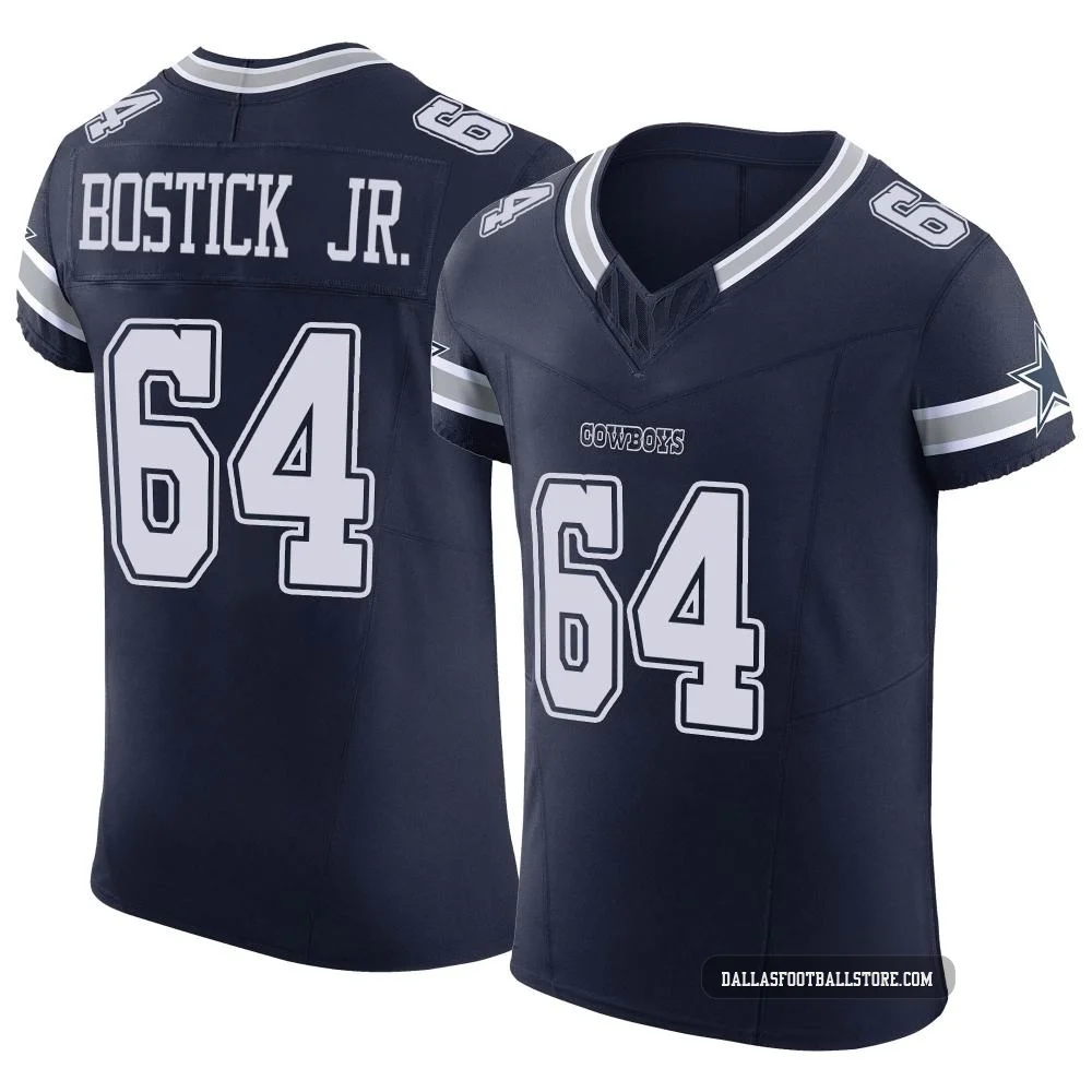 Earl Bostick Jr. Dallas Cowboys ＃64 Elite Men's Navy Vapor F.U.S.E. Jersey