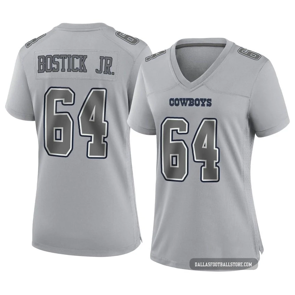 Earl Bostick Jr. Dallas Cowboys ＃64 Game Women's Gray Atmosphere Fashion Jersey