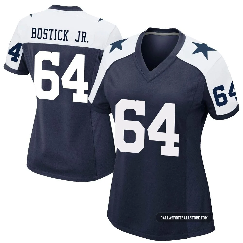 Earl Bostick Jr. Dallas Cowboys ＃64 Game Women's Navy Alternate Jersey