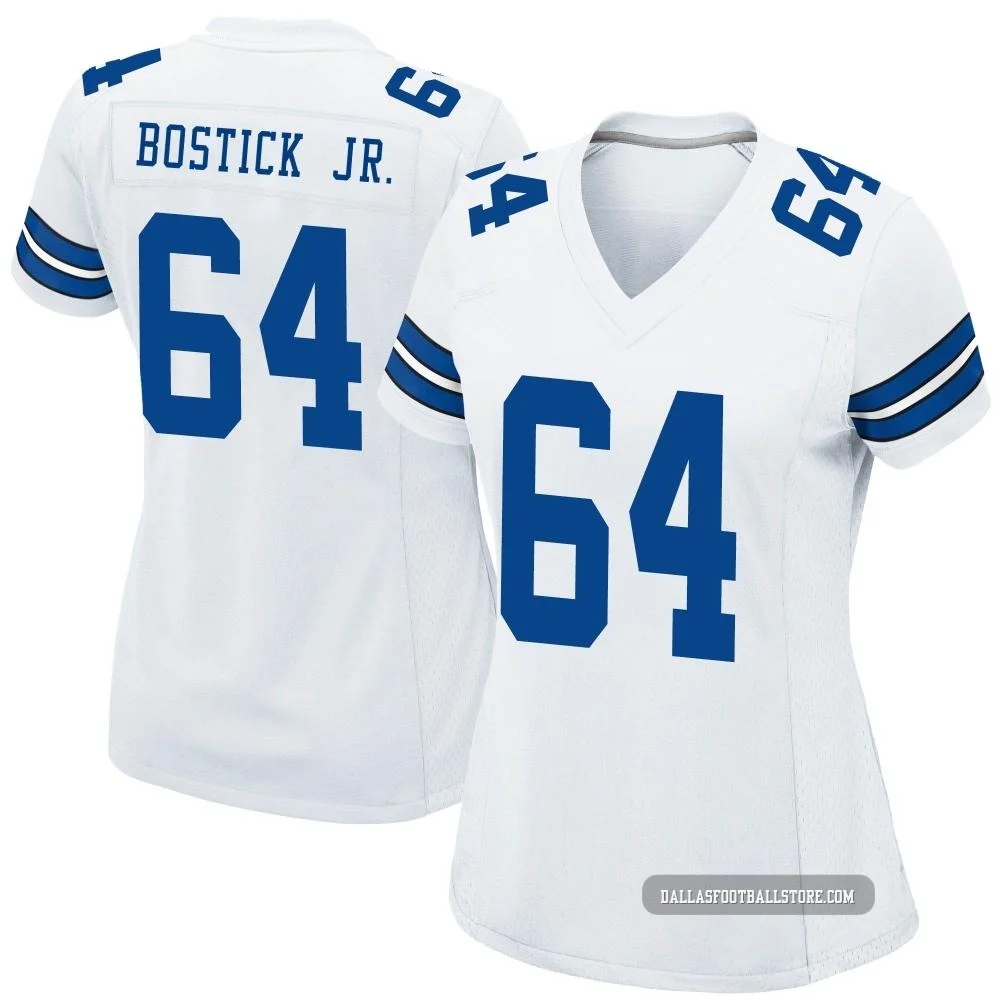Earl Bostick Jr. Dallas Cowboys ＃64 Game Women's White Jersey